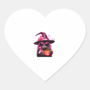 Pegatina En Forma De Corazón Cinta rosa Halloween de gatos de sensibilización s