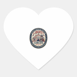 Pegatina En Forma De Corazón Circo Liberty Patriótico Patriótico Ringmast de Ci