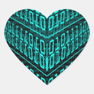 Pegatina En Forma De Corazón Circuito de tecnología informática futurista Cyber