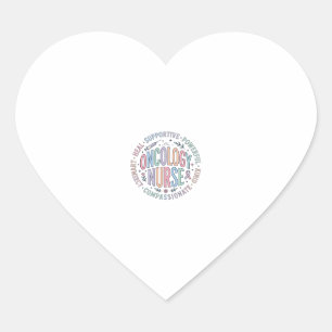Pegatina En Forma De Corazón Círculo de enfermera de oncología cita diseño de c