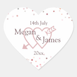 Pegatina En Forma De Corazón Círculos confetti rosados