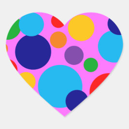 Pegatina En Forma De Corazón Círculos y puntos