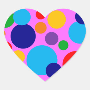 Pegatina En Forma De Corazón Círculos y puntos