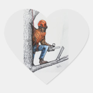 Pegatina En Forma De Corazón Cirujano arborista