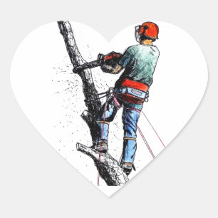 Pegatina En Forma De Corazón Cirujano arborista
