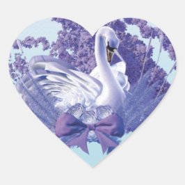 Pegatina En Forma De Corazón cisne mística