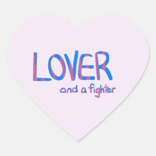 Pegatina En Forma De Corazón Cita azul y rosa inspiradora dibujada a mano