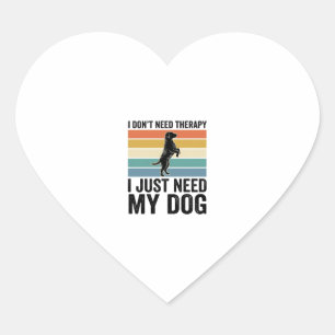 Pegatina En Forma De Corazón Cita de Terapia para Amantes de Perros Diseño de G