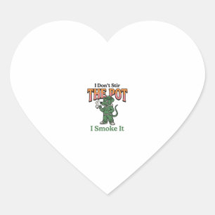 Pegatina En Forma De Corazón Cita divertida de maceta de rata diseño de grabado