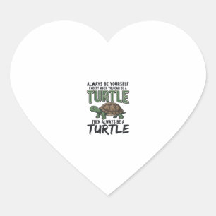 Pegatina En Forma De Corazón Cita Divertida de Tortuga Diseño Vector Vintage_1