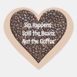 Pegatina En Forma De Corazón Cita divertida para café