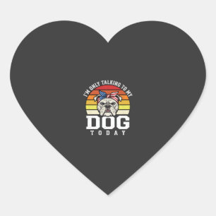 Pegatina En Forma De Corazón Cita Retrodivertida Amante Perro Bulldog