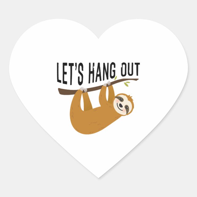 Pegatina En Forma De Corazón Citas graciosas de Sloth (Anverso)