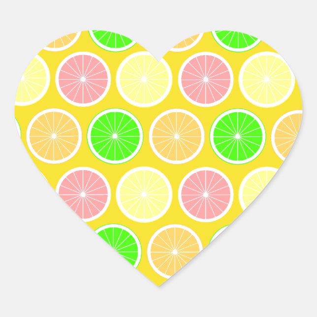 Pegatina En Forma De Corazón Citrus (Anverso)