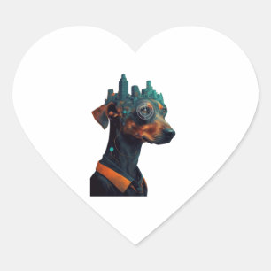 Pegatina En Forma De Corazón City dachshund Classic T-Shirt