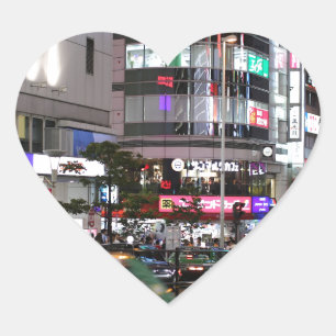 Pegatina En Forma De Corazón City Tokyo Street View