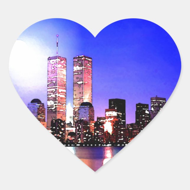 Pegatina En Forma De Corazón Ciudad de Nueva York (Anverso)