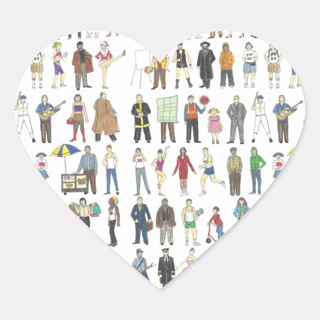 Pegatina En Forma De Corazón Ciudadanos de Nueva York (Anverso)