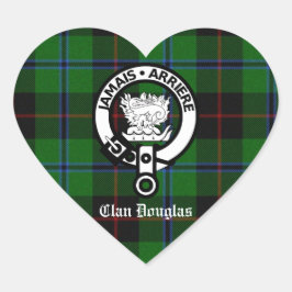 Pegatina En Forma De Corazón Clan Douglas Tartan Escudo