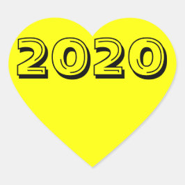 Pegatina En Forma De Corazón Clase de 2020 Pegatina del corazón amarillo por Ja