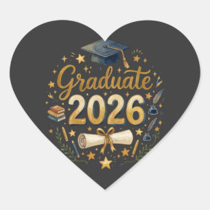 Pegatina En Forma De Corazón Clase de graduación personalizada de 2026 Familia