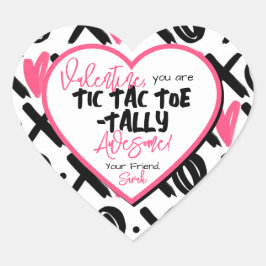 Pegatina En Forma De Corazón Clase Tic Tac Toe Tally Awesome Valentine