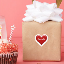 Pegatina En Forma De Corazón Clásico del Corazón Rojo