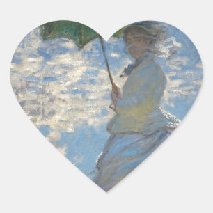 Pegatina En Forma De Corazón Claude Monet con Parasol 1875