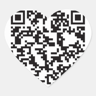 Pegatina En Forma De Corazón Clave de barras Scannable de QR