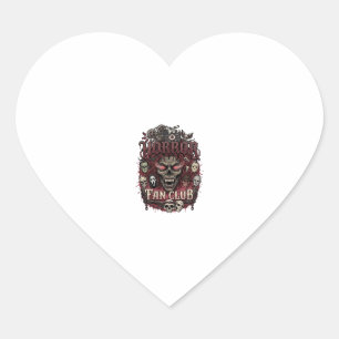 Pegatina En Forma De Corazón Club de Fans de Terror Calavera Cara Demonio Hallo