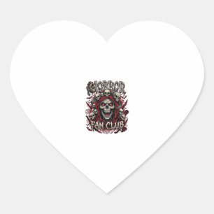 Pegatina En Forma De Corazón Club de Fans de Terror Calavera Gritando Halloween