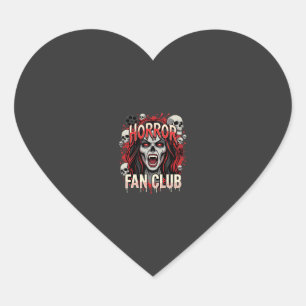Pegatina En Forma De Corazón Club de Fans de Terror de Halloween Cráneo de Vamp