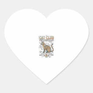 Pegatina En Forma De Corazón Club de Gatos Anatomía de Gato Diagrama Científico