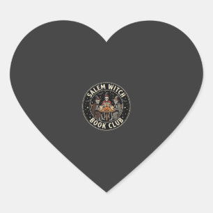 Pegatina En Forma De Corazón Club de Libro de Brujas de Salem Diseño de Esquele