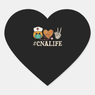 Pegatina En Forma De Corazón CNAlife Peace Love CNA Halloween Enfermera Calabaz