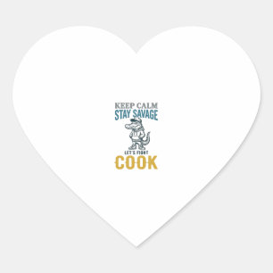 Pegatina En Forma De Corazón Cocina Salvaje Caimán Grabado Vintage Gráfico_1