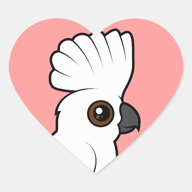 Pegatina En Forma De Corazón Cockatoo del paraguas (levantado) (Anverso)