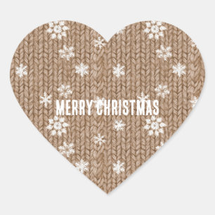 Pegatina En Forma De Corazón Cocoa Cream Copos de Nieve Navidad