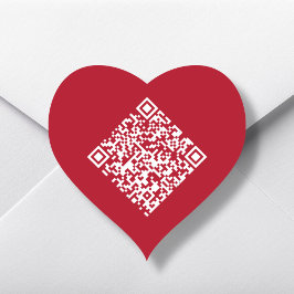 Pegatina En Forma De Corazón Código QR del corazón rojo