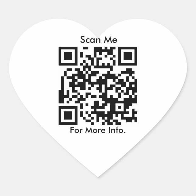 Pegatina En Forma De Corazón Código QR personalizado (Anverso)