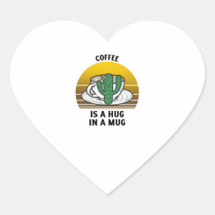 Pegatina En Forma De Corazón Coffe es un abrazo en una taza
