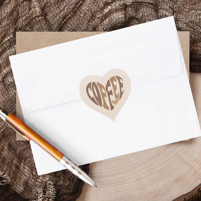 Pegatina En Forma De Corazón Coffee Lover (Share some coffee love with these cute heart-shaped coffee heart stickers!)