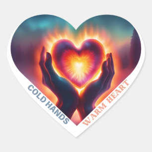 Pegatina En Forma De Corazón Cold Hands Cálido Corazón
