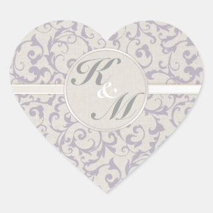 Pegatina En Forma De Corazón Colección de Bodas de lavanda SmartElegance