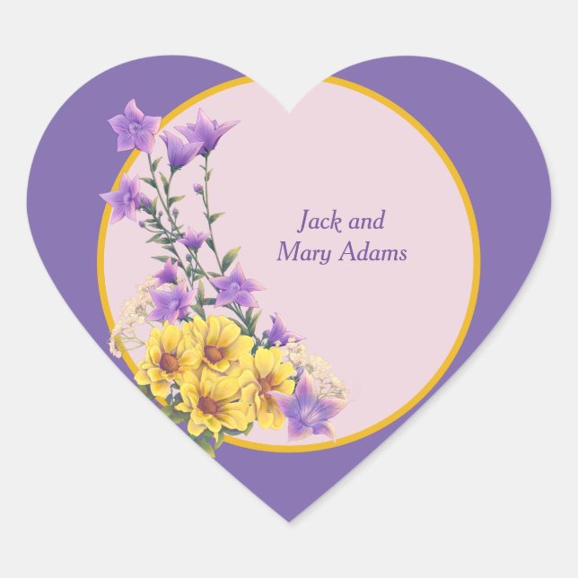 Pegatina En Forma De Corazón Colección de jardines de primavera (Anverso)