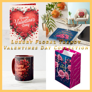 Pegatina En Forma De Corazón Colección Moderna de Amor Hermoso Lujo Floral