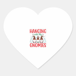 Pegatina En Forma De Corazón Colgando Con Mi Gnomos Gnomo De Navidad