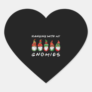 Pegatina En Forma De Corazón Colgar con mis Navidades de Gnomies Gnome