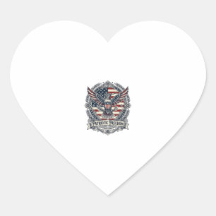 Pegatina En Forma De Corazón Colibrí Patriota