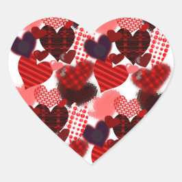Pegatina En Forma De Corazón Collage del corazón texturizado